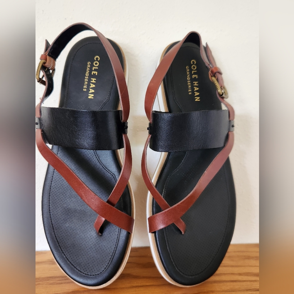 Cole Haan Women's Black and Brown Sandals Size 7.5